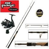 Fox Rage Set - Fox Ultron 2 Spinnrute 2,40m 15-50g + Fox Warrior Rolle 2500 + 150m Fox Rage 0,14mm geflochtene Schnur gelb- Angelset zum Spinnfischen - Angelrute & Angelrolle zum Spinnangeln -