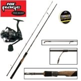 Fox Rage Set - Fox Ultron 2 Spinnrute 2,70m 10-45g + Fox Warrior Rolle 2500 + 150m Fox Rage 0,14mm geflochtene Schnur gelb- Angelset zum Spinnfischen - Angelrute & Angelrolle zum Spinnangeln -