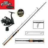 Fox Rage Set - Fox Warrior Spinnrute 2,10m 20-60g + Fox Warrior Rolle 2500 + 150m Fox Rage 0,14mm geflochtene Schnur gelb- Angelset zum Spinnfischen - Angelrute & Angelrolle zum Spinnangeln -