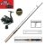 Fox Rage Set - Fox Warrior Spinnrute 2,40m 10-30g + Fox Warrior Rolle 2500 + 150m Fox Rage 0,10mm geflochtene Schnur gelb- Angelset zum Spinnfischen - Angelrute & Angelrolle zum Spinnangeln -