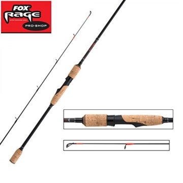 Fox Rage Warrior Dropshot 2,50m 4-17g, Spinnrute zum Angeln mit der Drop Shot Montage & Drop Shot Rigs. 2-teilige Dropshotrute für Zander, Barsch & Hecht -